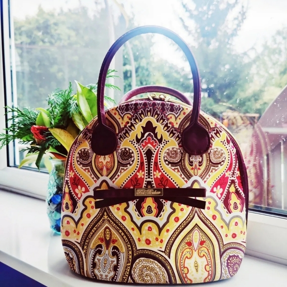 Ted Baker Handbags - TED BAKER Paisley Print Beauty Vanity Travel Bag Make Up Yellow Purple Large NEW